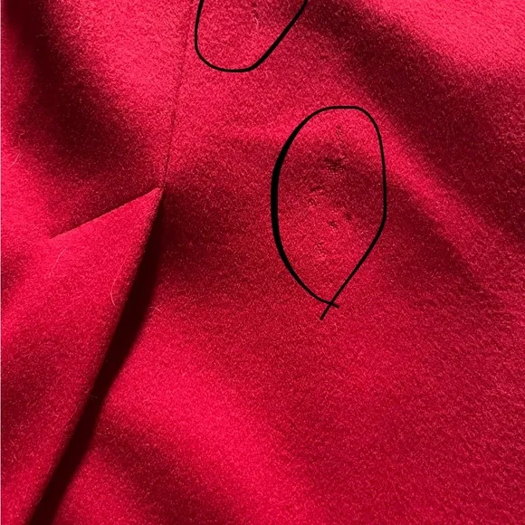 DIANA CHARLES Elegant Red Wool Cashmere Blend Coat Size 11/12 - Picture 15 of 16